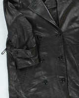 Vintage 90's Danier Oversized Heavyweight Leather Overcoat - M