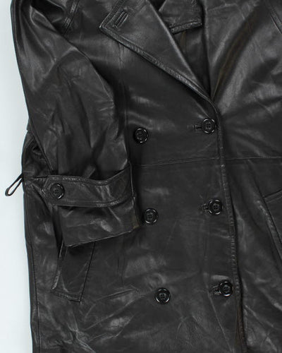 Vintage 90's Danier Oversized Heavyweight Leather Overcoat - M