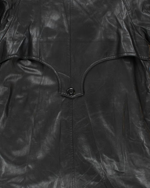 Vintage 90's Danier Oversized Heavyweight Leather Overcoat - M