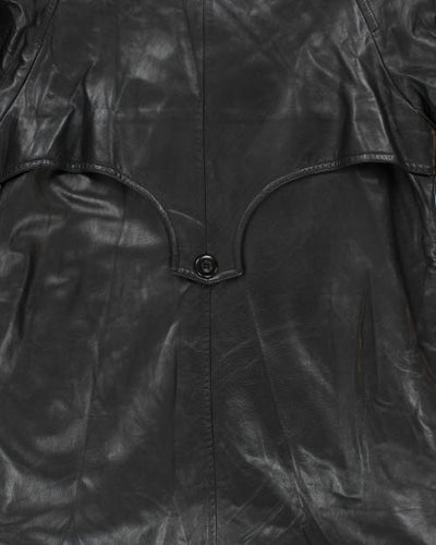 Vintage 90's Danier Oversized Heavyweight Leather Overcoat - M
