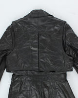 Vintage 90's Wilsons Leather Button Up Over Coat - M
