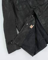 Vintage 90's Heavyweight Button Up Leather Jacket - M