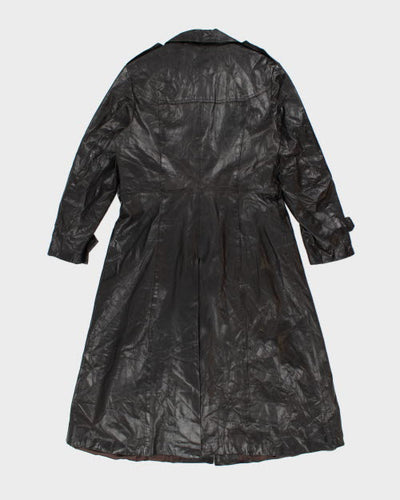 Vintage Y2K Brown Leather Lightweight Overcoat - M