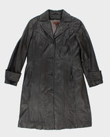 Vintage Danier Heavyweight Button Up Leather Overcoat - L