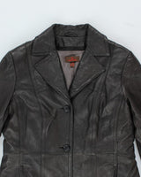 Vintage Danier Heavyweight Button Up Leather Overcoat - L