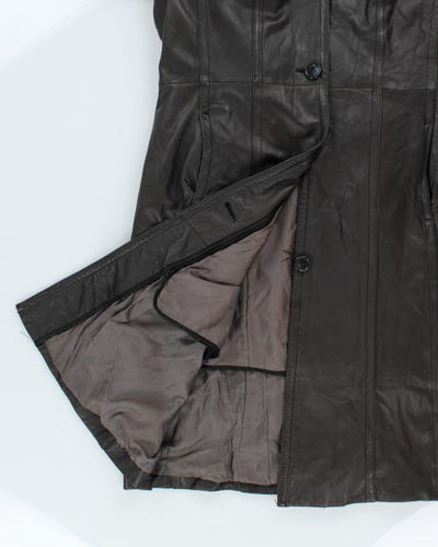 Vintage Danier Heavyweight Button Up Leather Overcoat - L