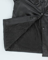 Vintage Oversized Heavyweight Hooded Leather Jacket - M