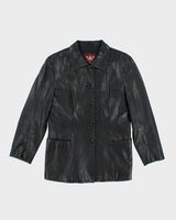 Vintage Y2K Button Up Leather Jacket - XL