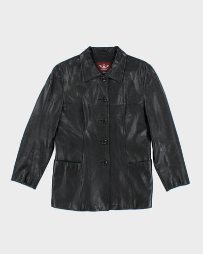 Vintage Y2K Button Up Leather Jacket - XL