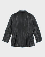 Vintage Y2K Button Up Leather Jacket - XL