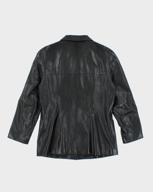Vintage Y2K Button Up Leather Jacket - XL