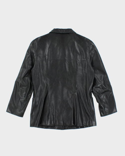 Vintage Y2K Button Up Leather Jacket - XL