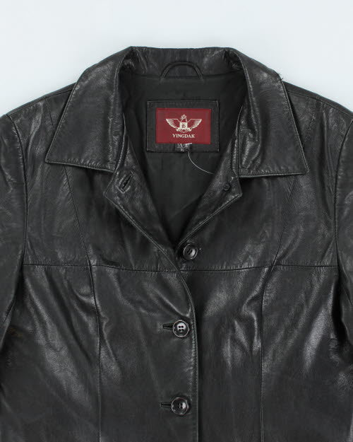 Vintage Y2K Button Up Leather Jacket - XL