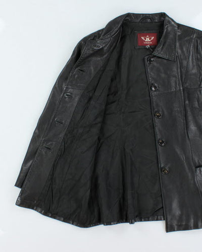 Vintage Y2K Button Up Leather Jacket - XL