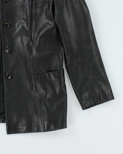 Vintage Y2K Button Up Leather Jacket - XL
