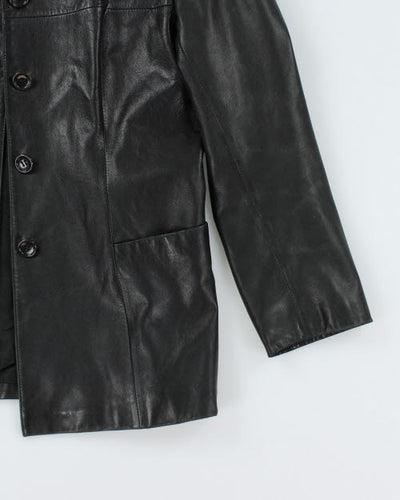 Vintage Y2K Button Up Leather Jacket - XL