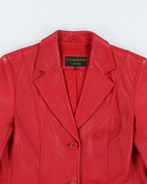 Vintage 90's Double Breasted Leather Jacket - M