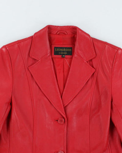 Vintage 90's Double Breasted Leather Jacket - M