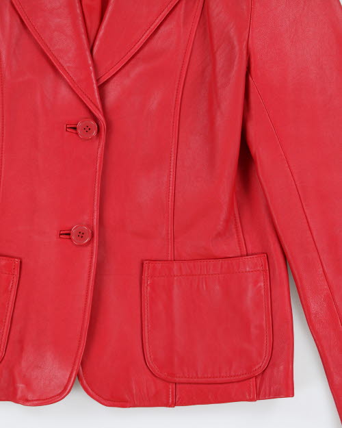 Vintage 90's Double Breasted Leather Jacket - M