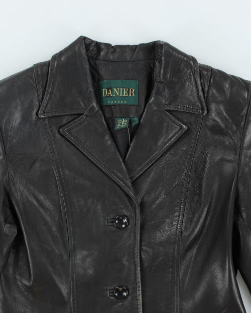 Vintage 90's Danier Double Breasted Leather Jacket - XS