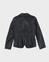 Vintage Y2K DKNY Leather Double Breasted Blazer - XS