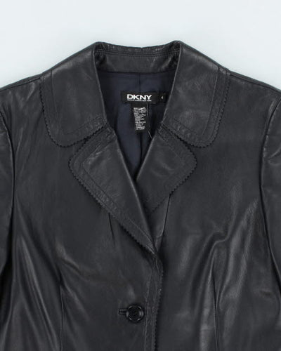 Vintage Y2K DKNY Leather Double Breasted Blazer - XS