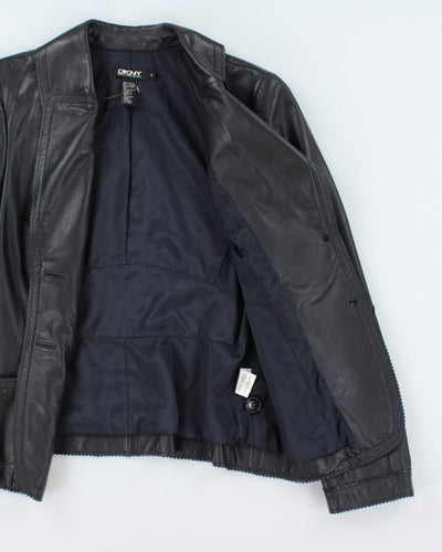 Vintage Y2K DKNY Leather Double Breasted Blazer - XS