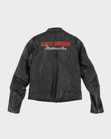 Vintage Harley Davidson Zip Up Leather Motorcycle Jacket - M