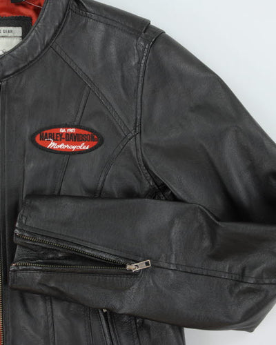 Vintage Harley Davidson Zip Up Leather Motorcycle Jacket - M