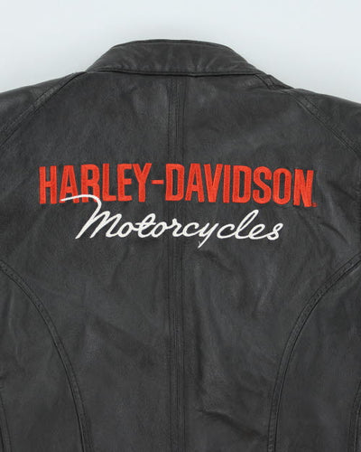 Vintage Harley Davidson Zip Up Leather Motorcycle Jacket - M