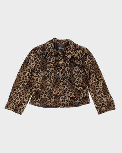 Vintage 90s Leopard Print Blazer Jacket - S