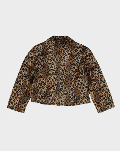 Vintage 90s Leopard Print Blazer Jacket - S