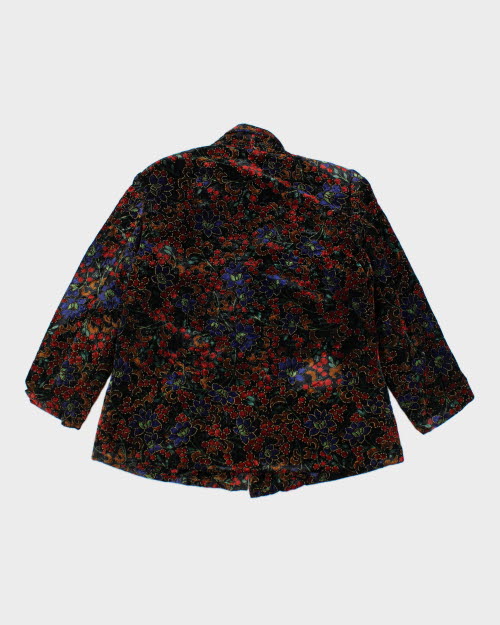 Vintage Embroidered Velvet Blazer - M