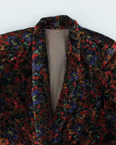 Vintage Embroidered Velvet Blazer - M