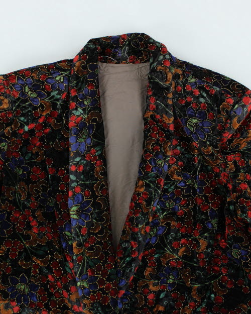 Vintage Embroidered Velvet Blazer - M