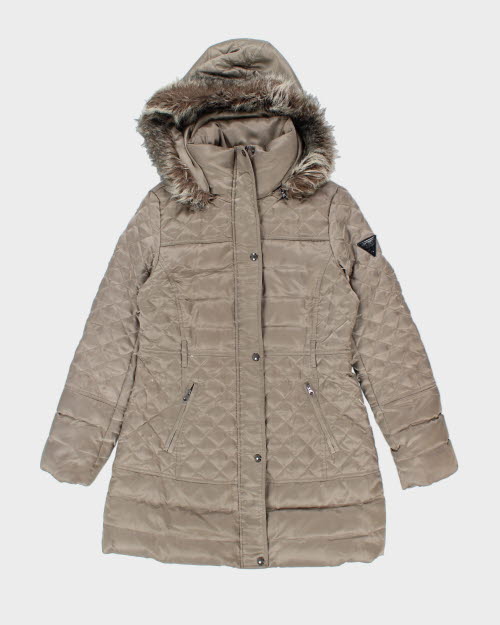 Vintage Women's Guess Quilted Hooded Jacket - M