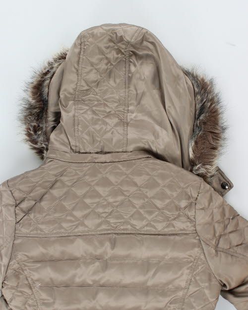 Vintage Women's Guess Quilted Hooded Jacket - M