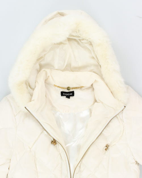 Vintage Women's BEBE Quilted Hooded Jacket - L