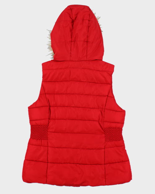 Vintage Y2K Women's Guess Quilted Hooded Gilet - XL