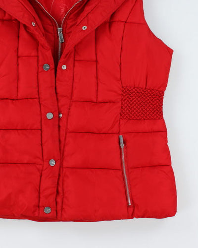 Vintage Y2K Women's Guess Quilted Hooded Gilet - XL