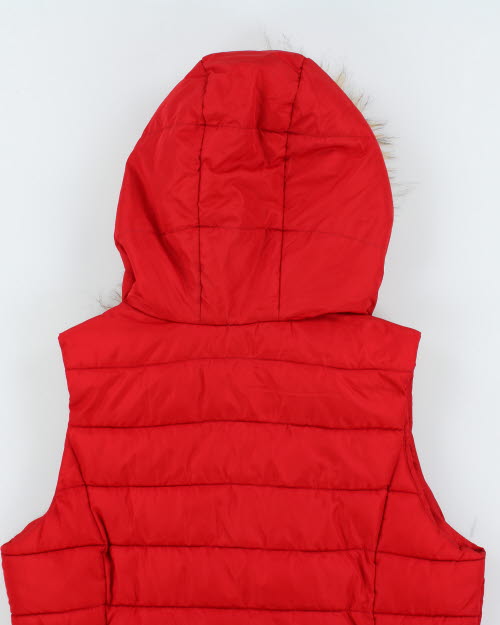 Vintage Y2K Women's Guess Quilted Hooded Gilet - XL