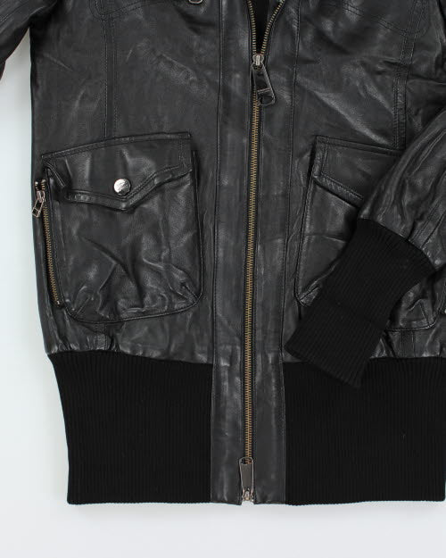 Vintage Burberry Blue Label Faux Fur Collar Biker Jacket - M