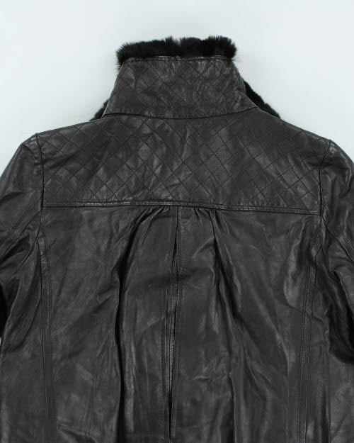 Vintage Burberry Blue Label Faux Fur Collar Biker Jacket - M