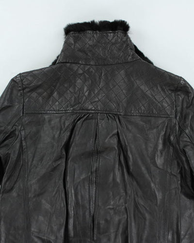 Vintage Burberry Blue Label Faux Fur Collar Biker Jacket - M