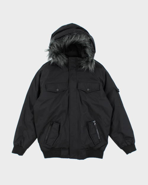 Vintage Y2K Women's Ecko Faux Fur Hooded Jacket - XL