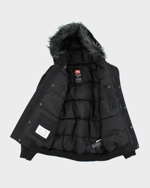 Vintage Y2K Women's Ecko Faux Fur Hooded Jacket - XL