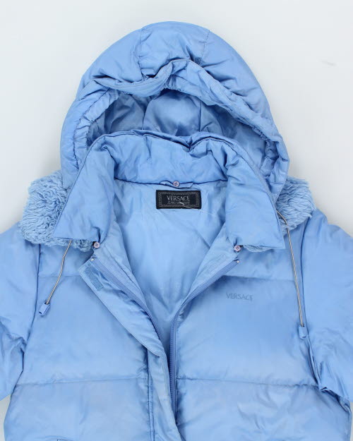 Vintage Y2K Women's Versace Long Puffer Jacket - L