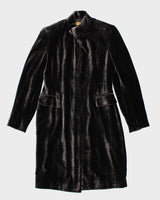 Vintage Donna Karen Velvet Long Coat - S