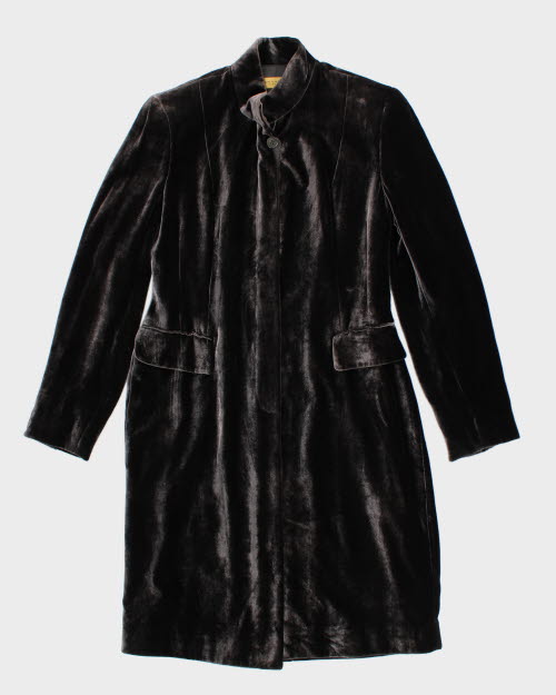 Vintage Donna Karen Velvet Long Coat - S