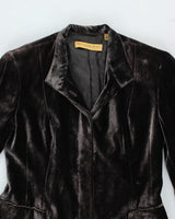 Vintage Donna Karen Velvet Long Coat - S